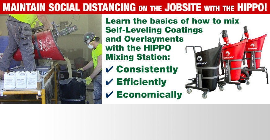 HIPPO Portable Mixing Station Mixes Self-Leveling Coatings and lets workers practice social distancing