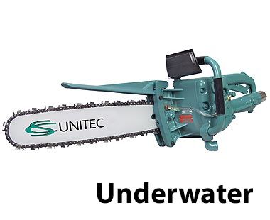 Underwater chainsaw outlet