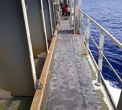 deck crawler before ship walkway